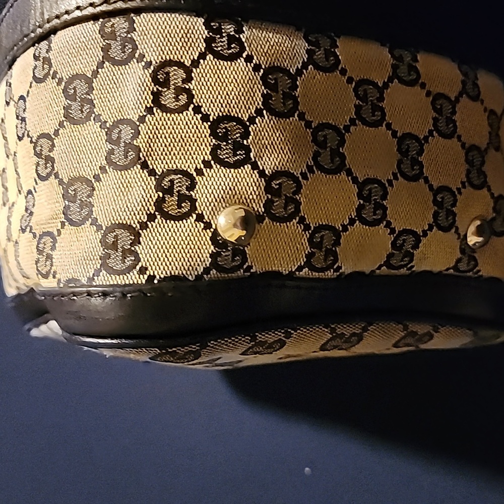 Gucci Blue and Red Stripe Monogram Bag - Picture 9 of 16